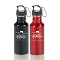 20 Oz. Wide Mouth Aluminum water bottle w/ Carabiner, BPA Free
